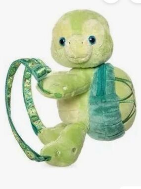 Disney Aulani Resort Olu Plush Turtle Backpack with Teal Strap